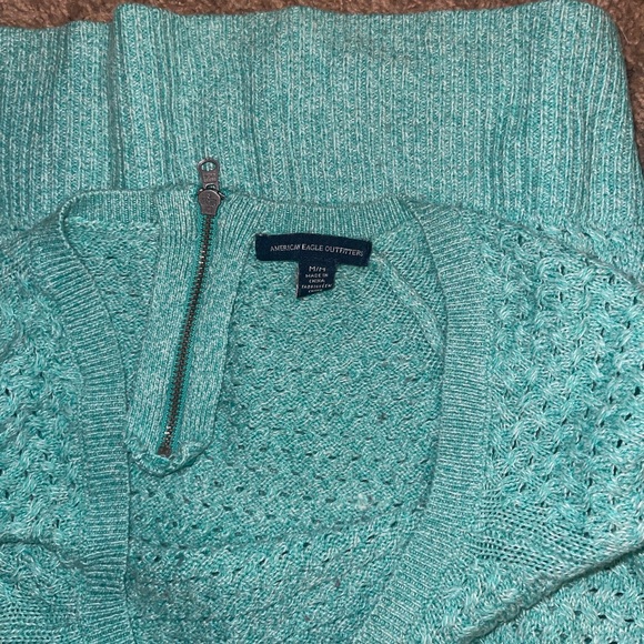 American Eagle Teal zipper back sweater - Picture 5 of 5